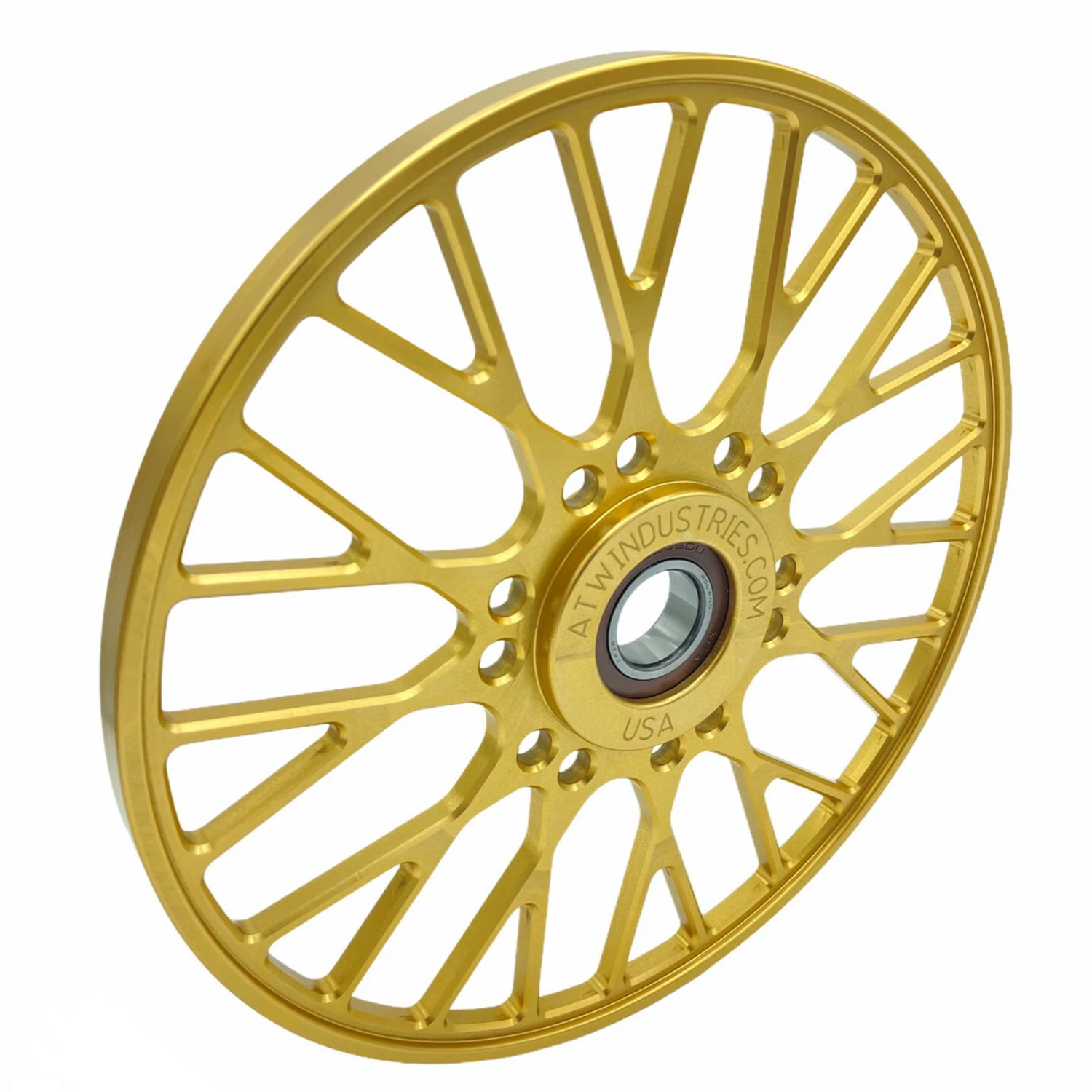 Billet-snowmobile-big-wheels-10in-alpha-wheels-gold